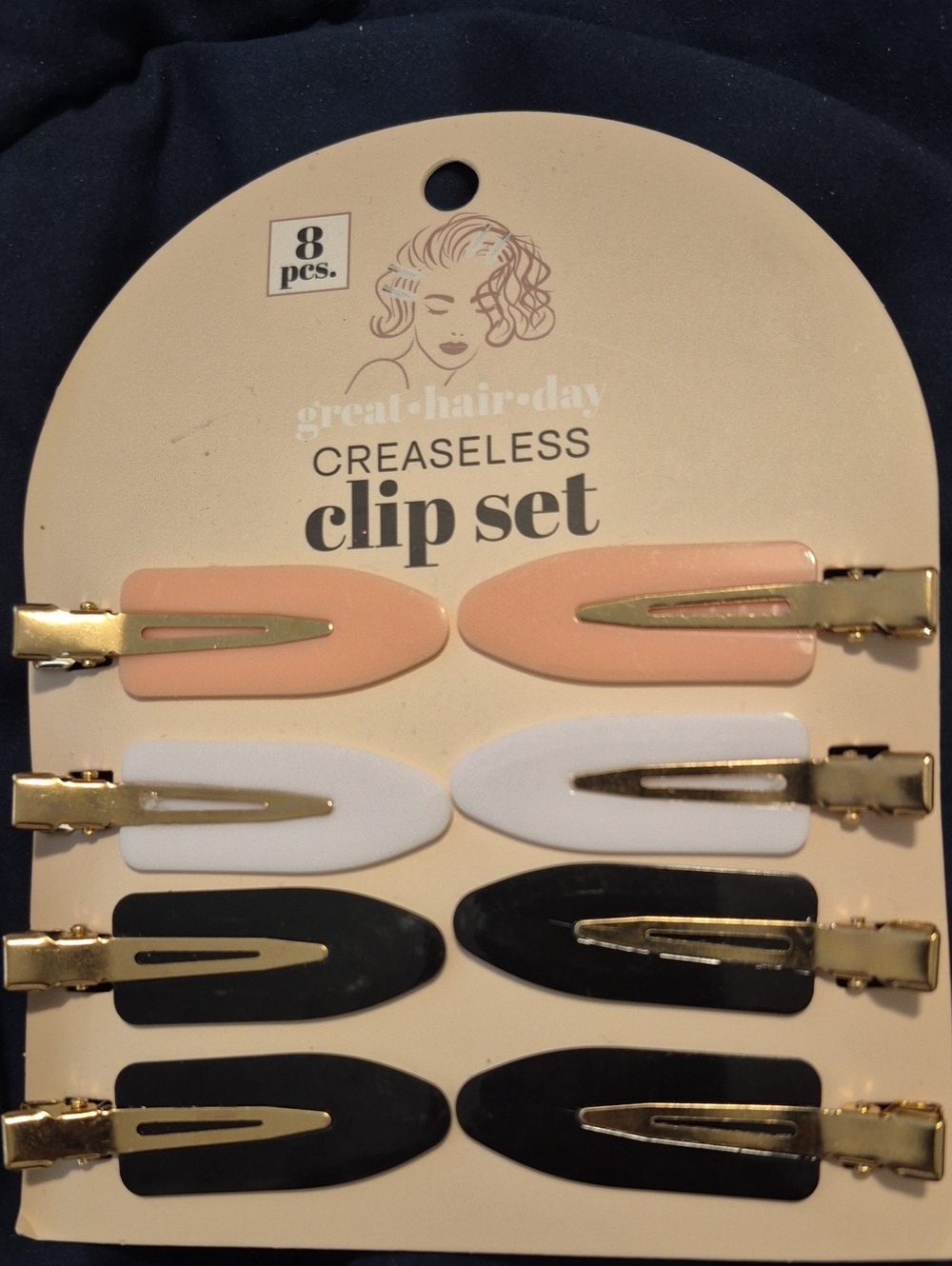 NWT Great Hair Day Creaseless Hair Clip 8-Piece Set